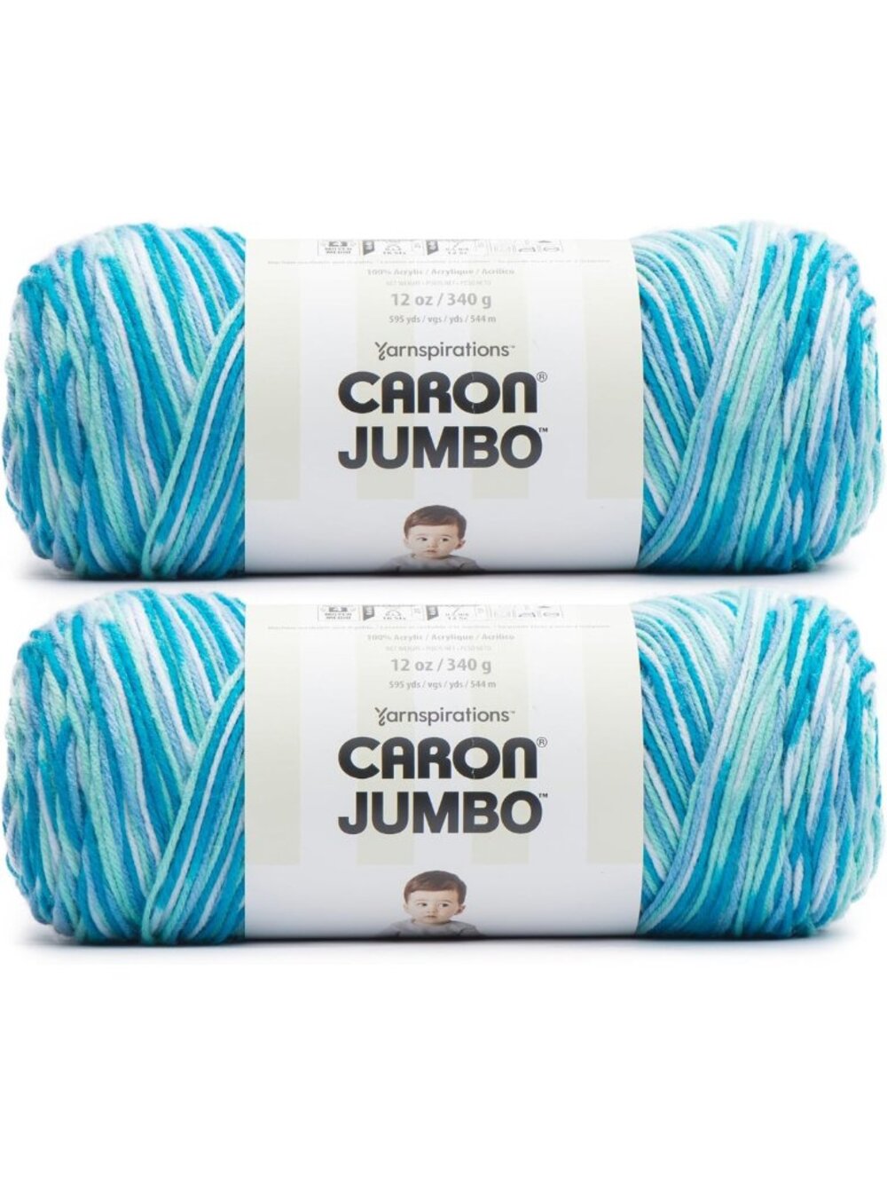 Soft Blue Raspberry Jumbo Yarn for Crocheting - 2-Pack, Ideal for Crafts & DIY